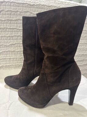 Ann Taylor Brown Suede Mid-Calf Boots Size 7